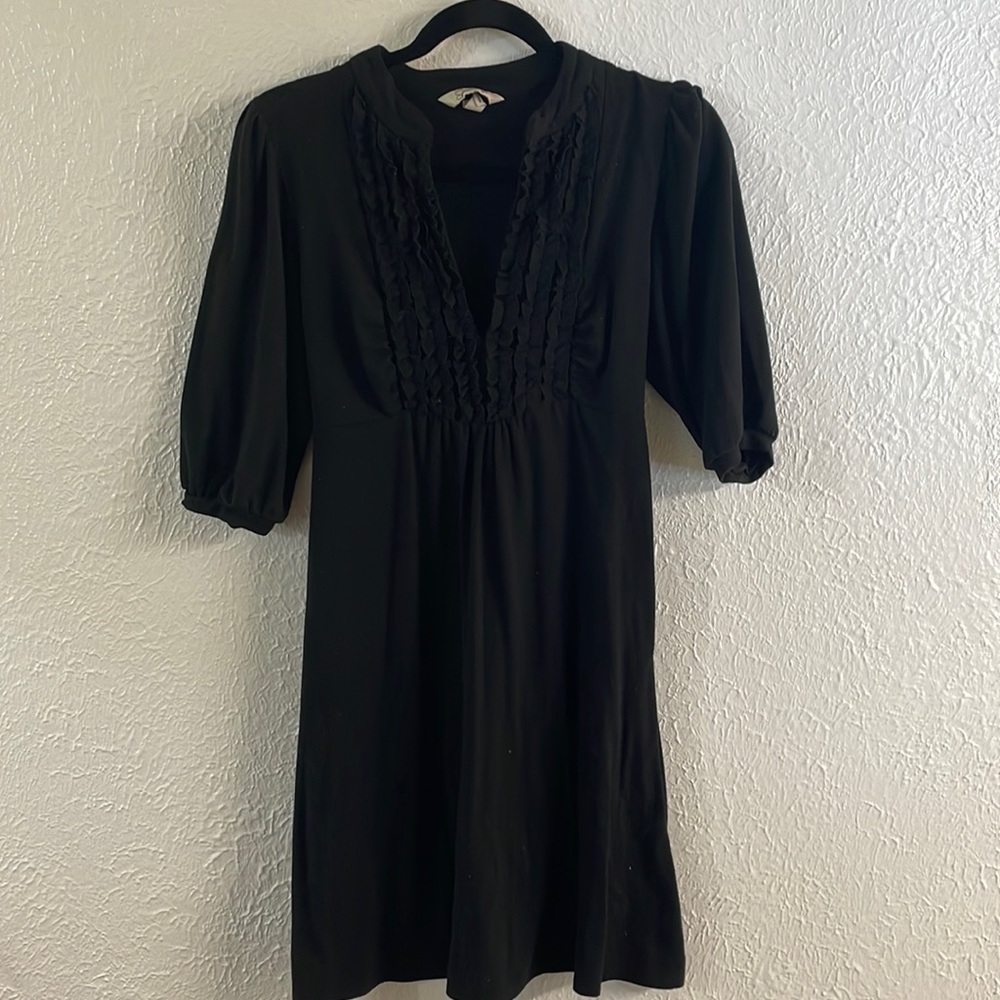 Black dress, cocktail, low cut!